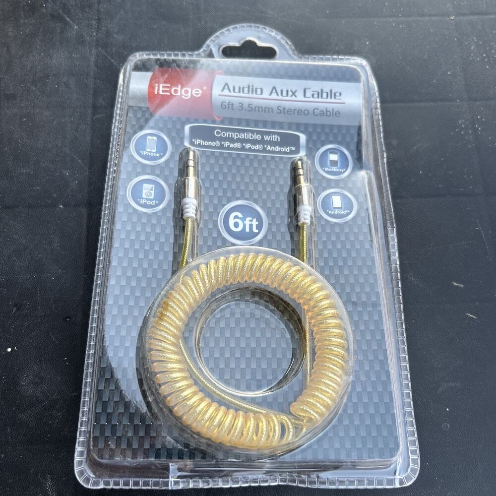 i Edge Audio Aux Cable 6 ft Cable iPhone, iPad, iPod, Android Compatible
